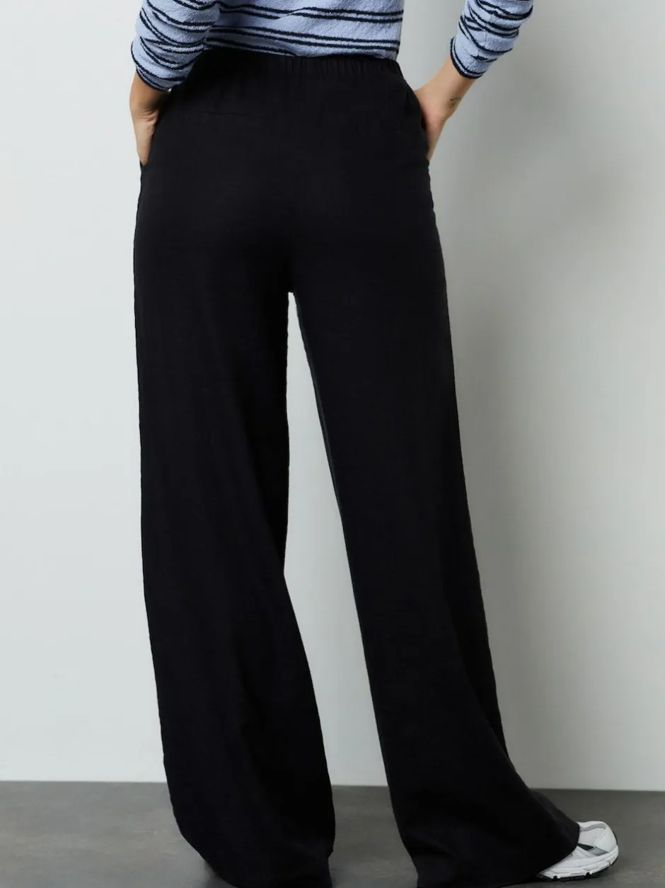 Next Linen Blend Wide Leg Trousers Black Best