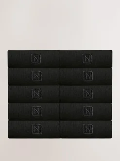 Next Black Logo 10 Pack Embroidered Lasting Fresh Socks Best