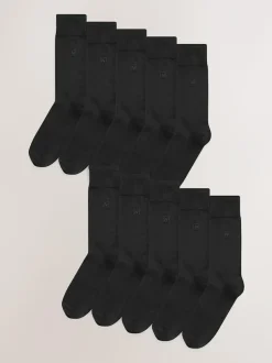 Next Black Logo 10 Pack Embroidered Lasting Fresh Socks Best