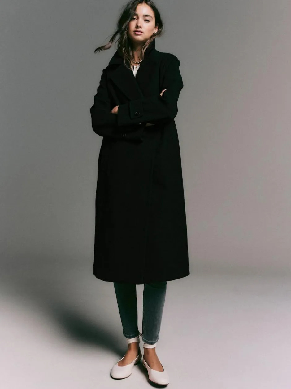 Next Long Maxi Coat Black Clearance