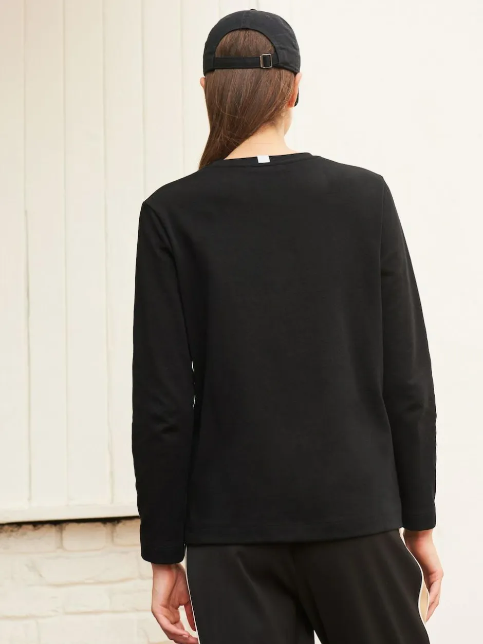 Next Black Long Sleeve Heavyweight Crew Neck T-Shirt Clearance