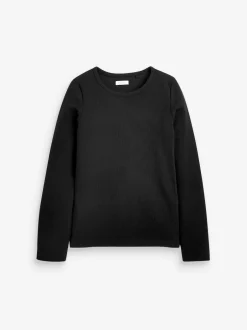 Next Black Long Sleeve Ribbed Top (3-16yrs) Sale