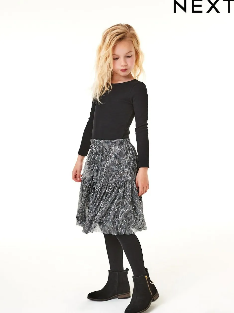 Next Black Long Sleeve Ribbed Top (3-16yrs) Sale