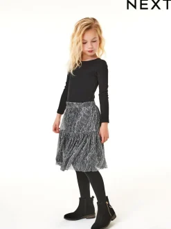 Next Black Long Sleeve Ribbed Top (3-16yrs) Sale