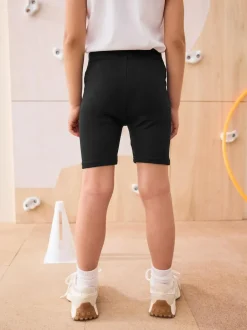 Next Longer Length 2 Pack Cotton Rich Stretch Cycle Shorts (3-16yrs) Black Sale