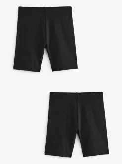 Next Longer Length 2 Pack Cotton Rich Stretch Cycle Shorts (3-16yrs) Black Sale