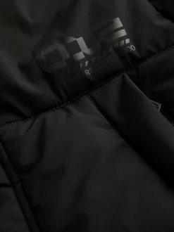 Next Black Longline Shower Resistant Padded Coat (3-17yrs) Clearance