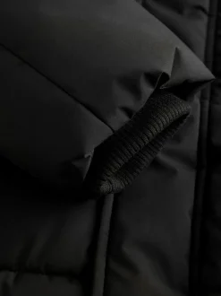 Next Black Longline Shower Resistant Padded Coat (3-17yrs) Clearance