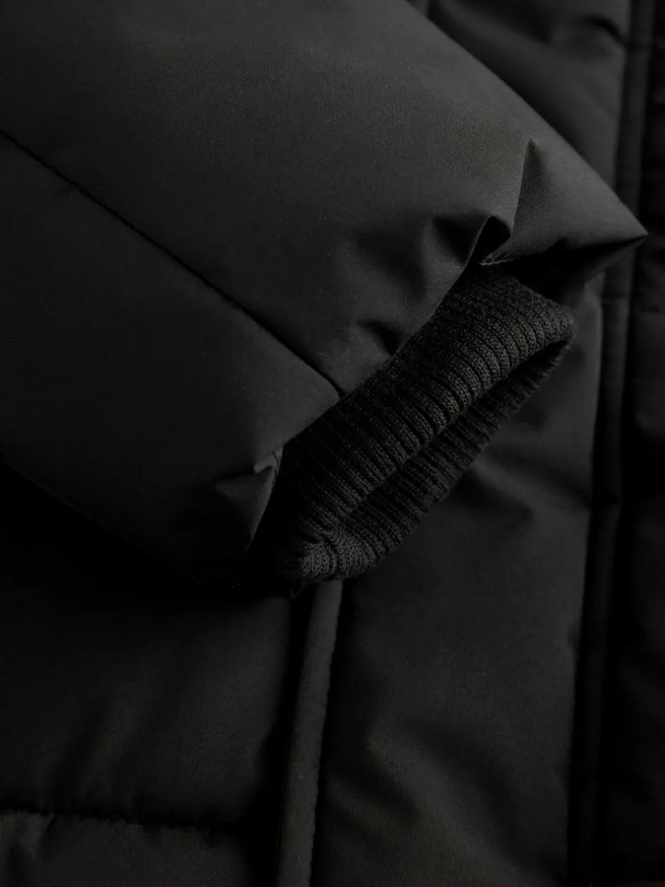 Next Black Longline Shower Resistant Padded Coat (3-17yrs) Clearance