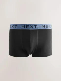 Next Black Marl Waistband Hipster Boxers 5 Pack New