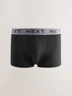 Next Black Marl Waistband Hipster Boxers 5 Pack New