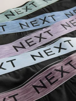 Next Black Marl Waistband Hipster Boxers 5 Pack New