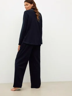 Next Maternity Jersey Button Through Pyjamas Black Discount