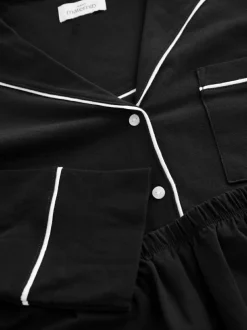 Next Maternity Jersey Button Through Pyjamas Black Discount