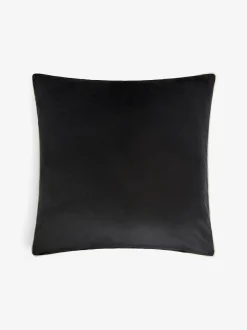 Next Black Matte Velvet Contrast Pipe 59 x 59cm Cushion Hot