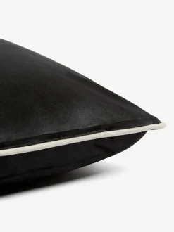 Next Black Matte Velvet Contrast Pipe 59 x 59cm Cushion Hot