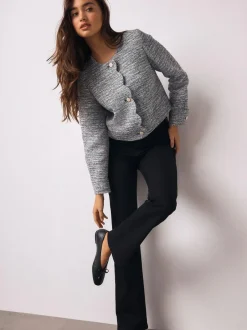 Next Mid Rise Stretch Bootcut Jeans Black Sale
