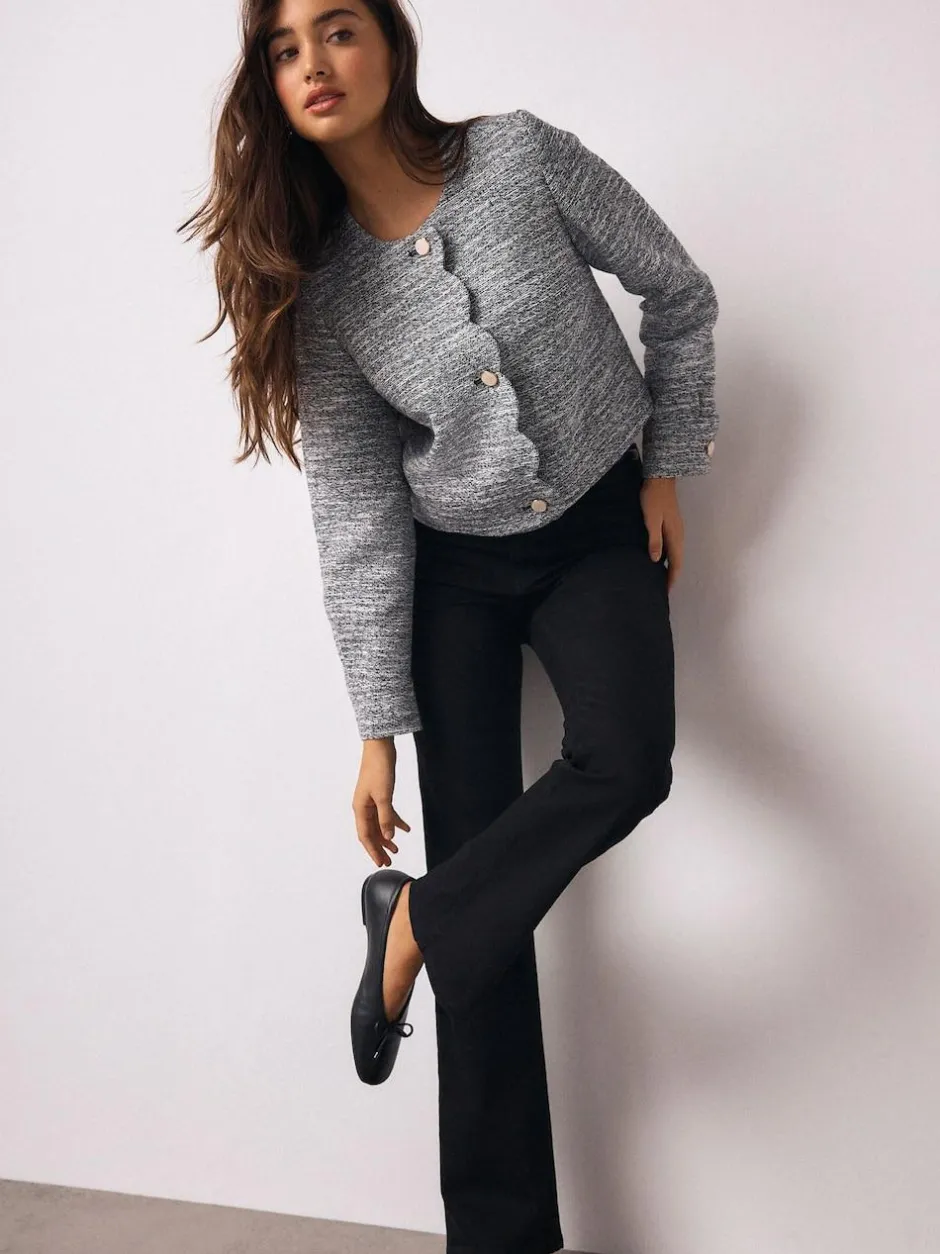 Next Mid Rise Stretch Bootcut Jeans Black Sale