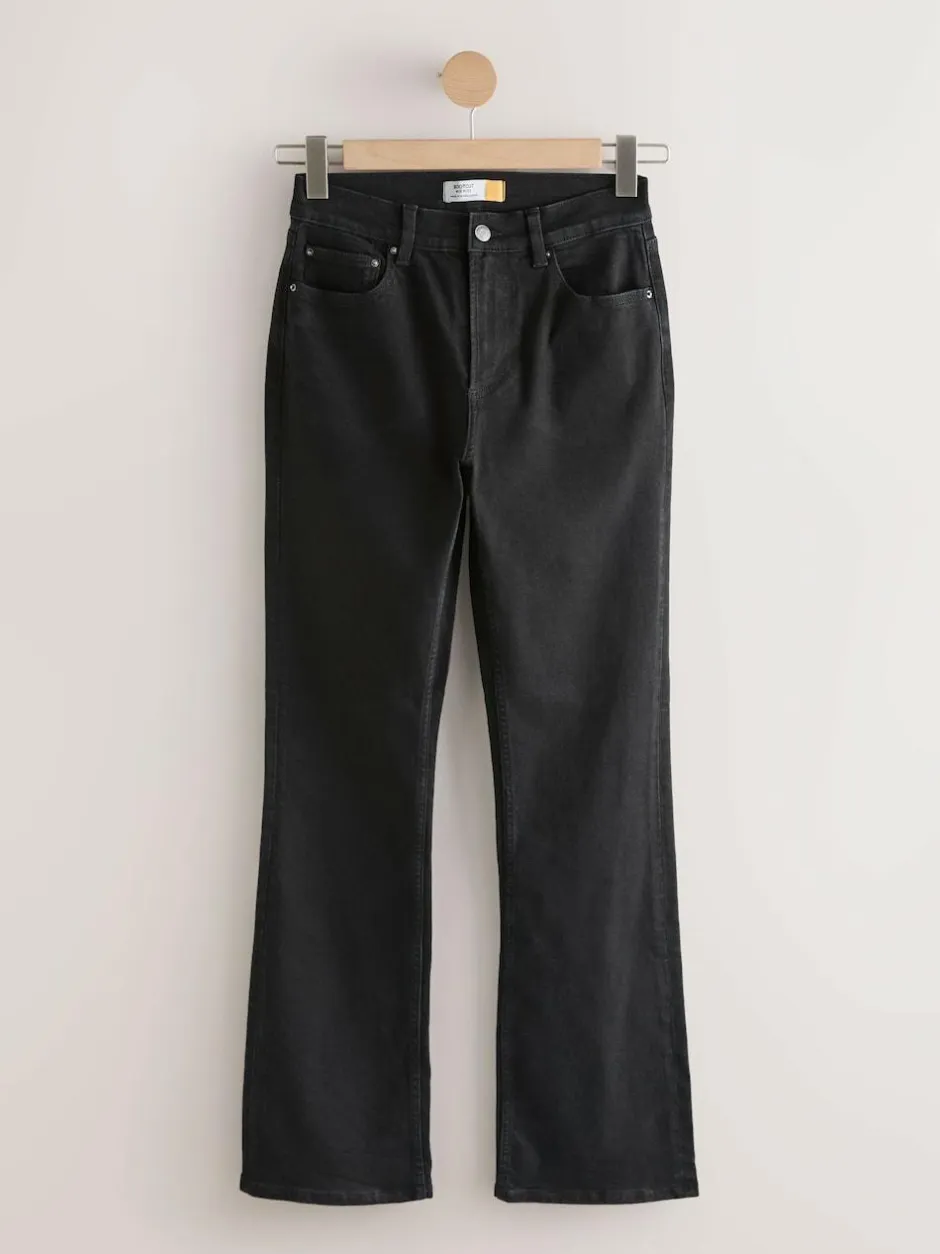 Next Mid Rise Stretch Bootcut Jeans Black Sale