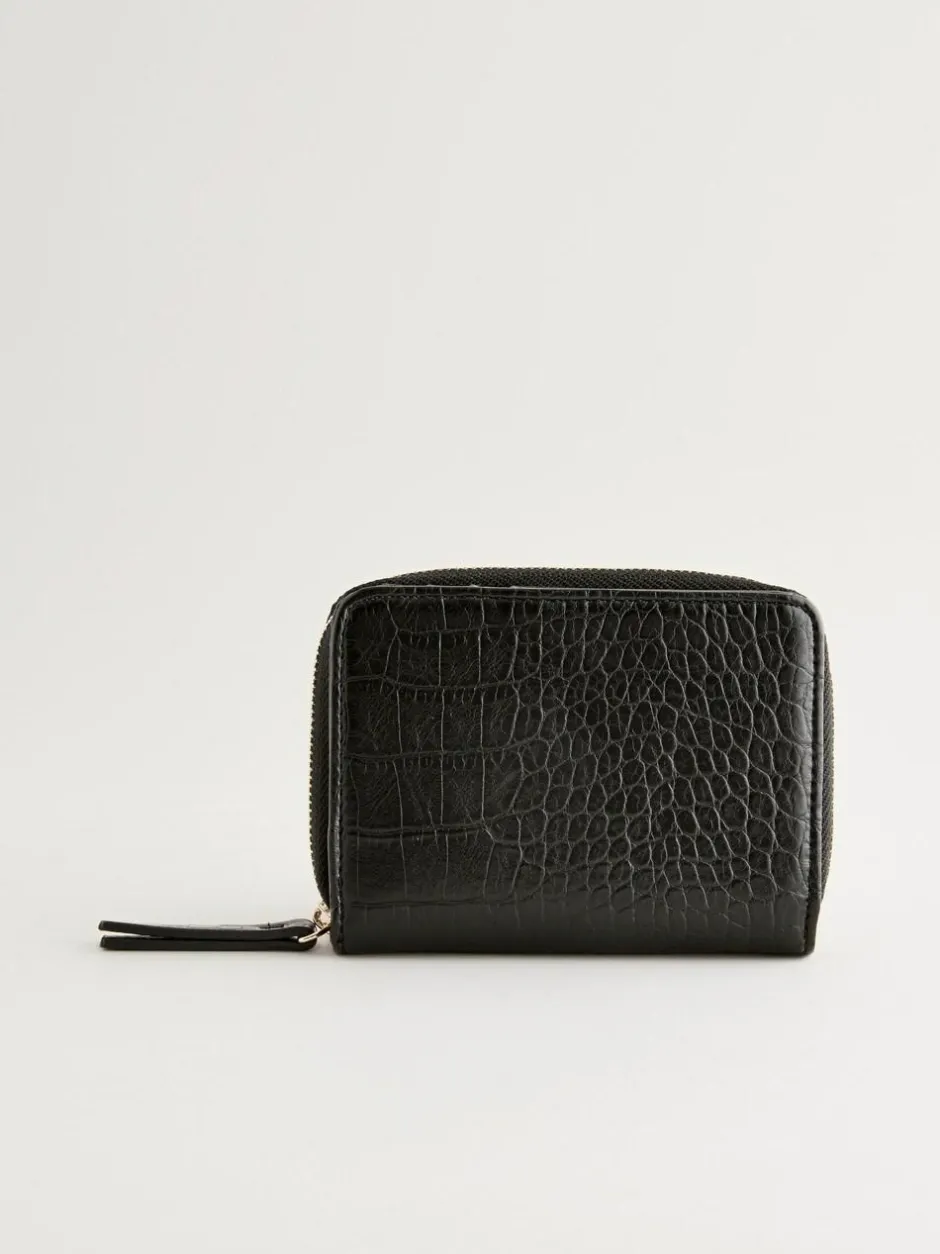 Next Midi Zip Around Purse Black New