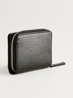 Next Midi Zip Around Purse Black New