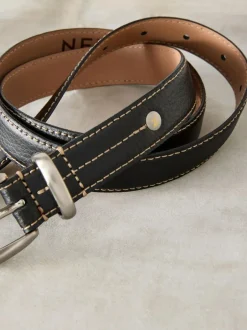 Next N. Premium Made In Italy Mid Width Belt Black Sale