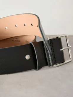 Next N. Premium Made In Italy Wide Leather Belt Black Sale