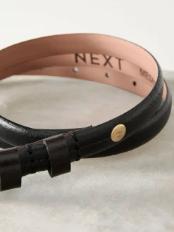 Next N. Premium Skinny Made In Italy Leather Belt Black Online