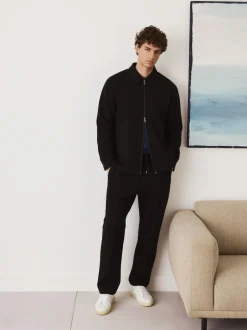 Next N. Premium Soft Touch Scuba Slim Fit Open Joggers Black Outlet