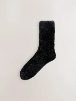 Next Velvet Cosy Socks 2 Pack Black/ Neutral Online
