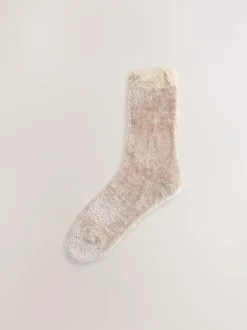 Next Velvet Cosy Socks 2 Pack Black/ Neutral Online