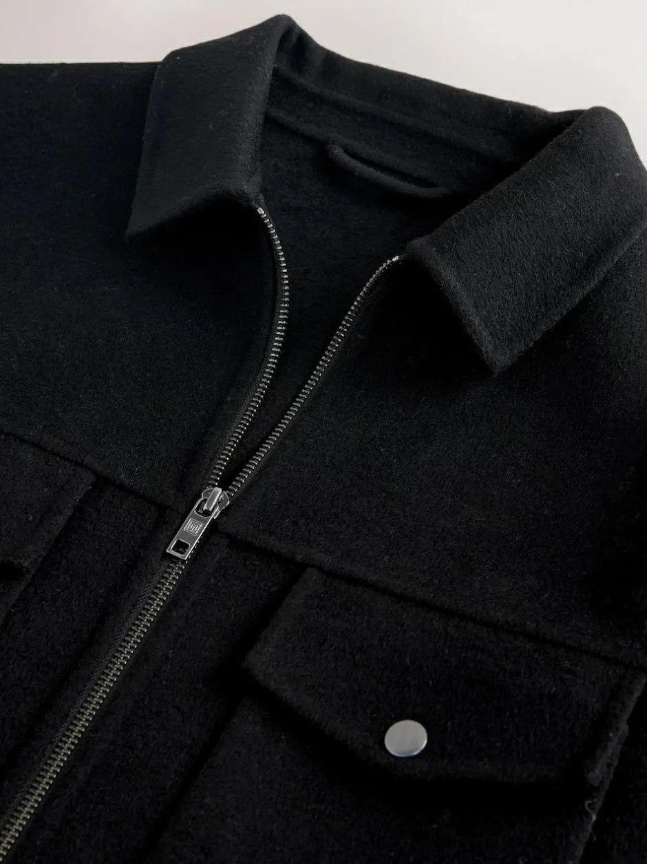 Next Black N.Premium Wool Rich Soft Touch Jacket Discount