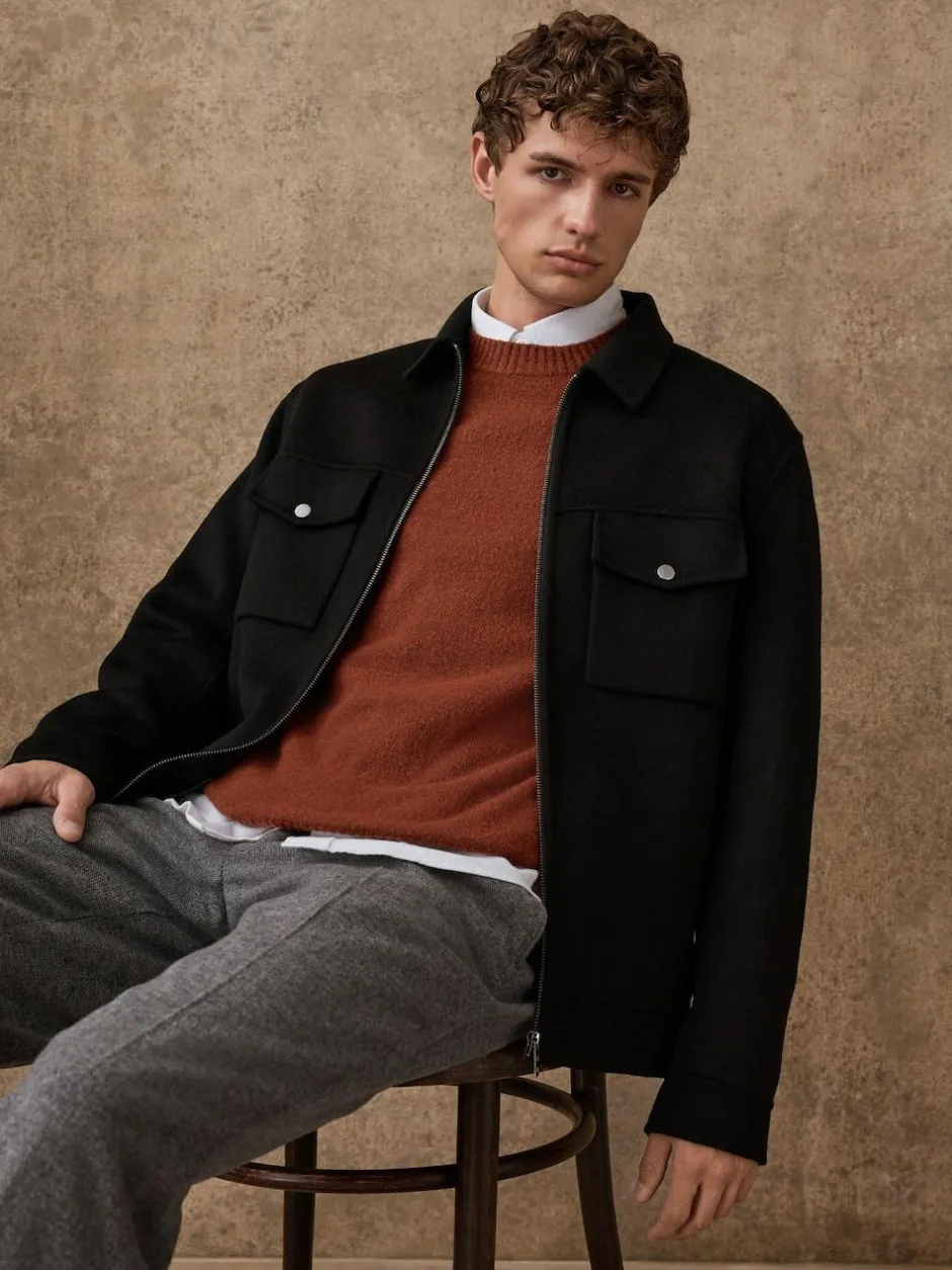 Next Black N.Premium Wool Rich Soft Touch Jacket Discount