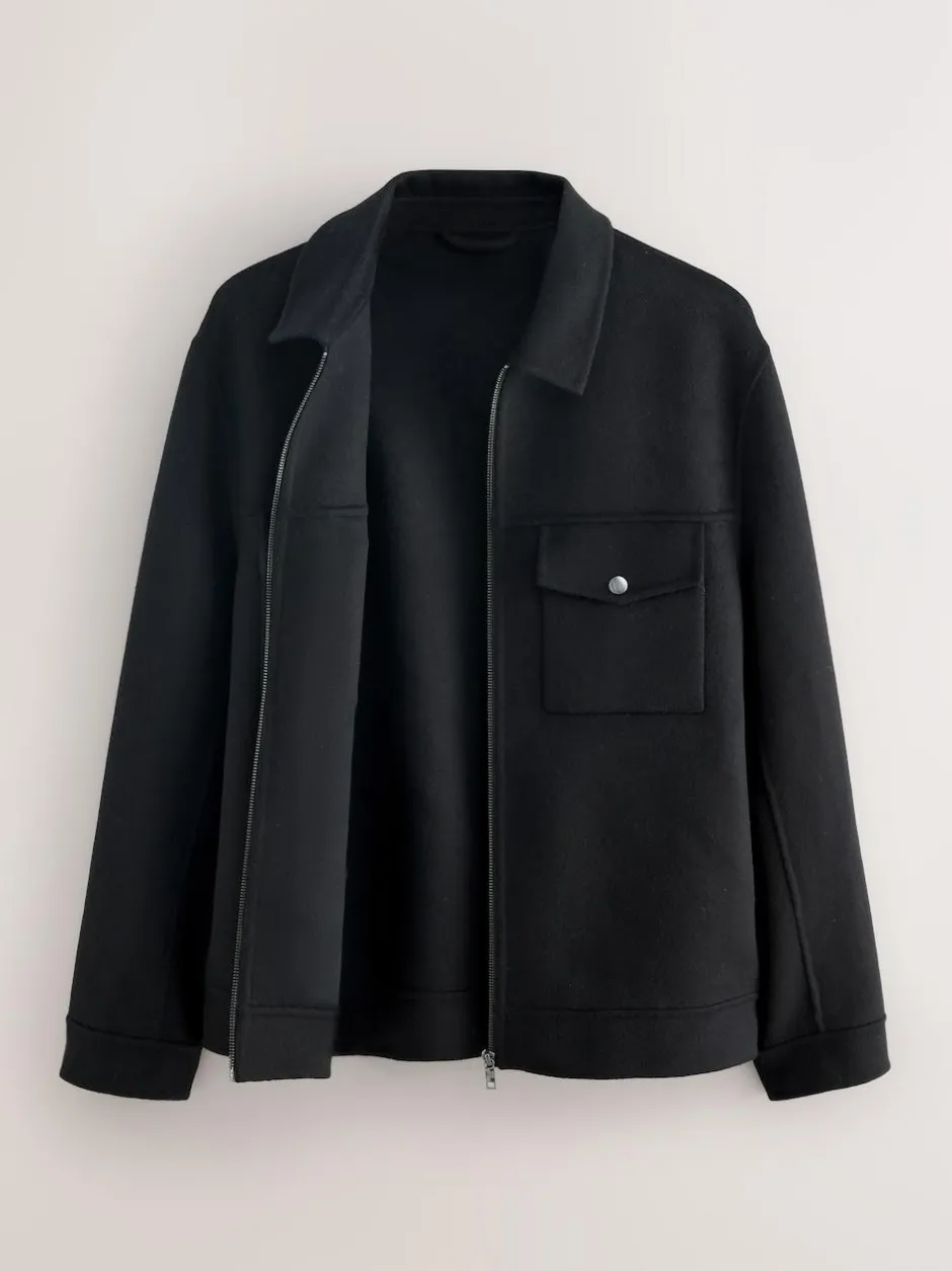 Next Black N.Premium Wool Rich Soft Touch Jacket Discount