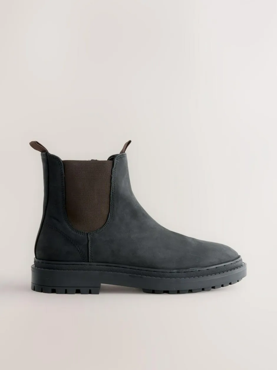 Next Forever Comfort® Round Toe Chelsea Boots Black Oiled Leather Hot