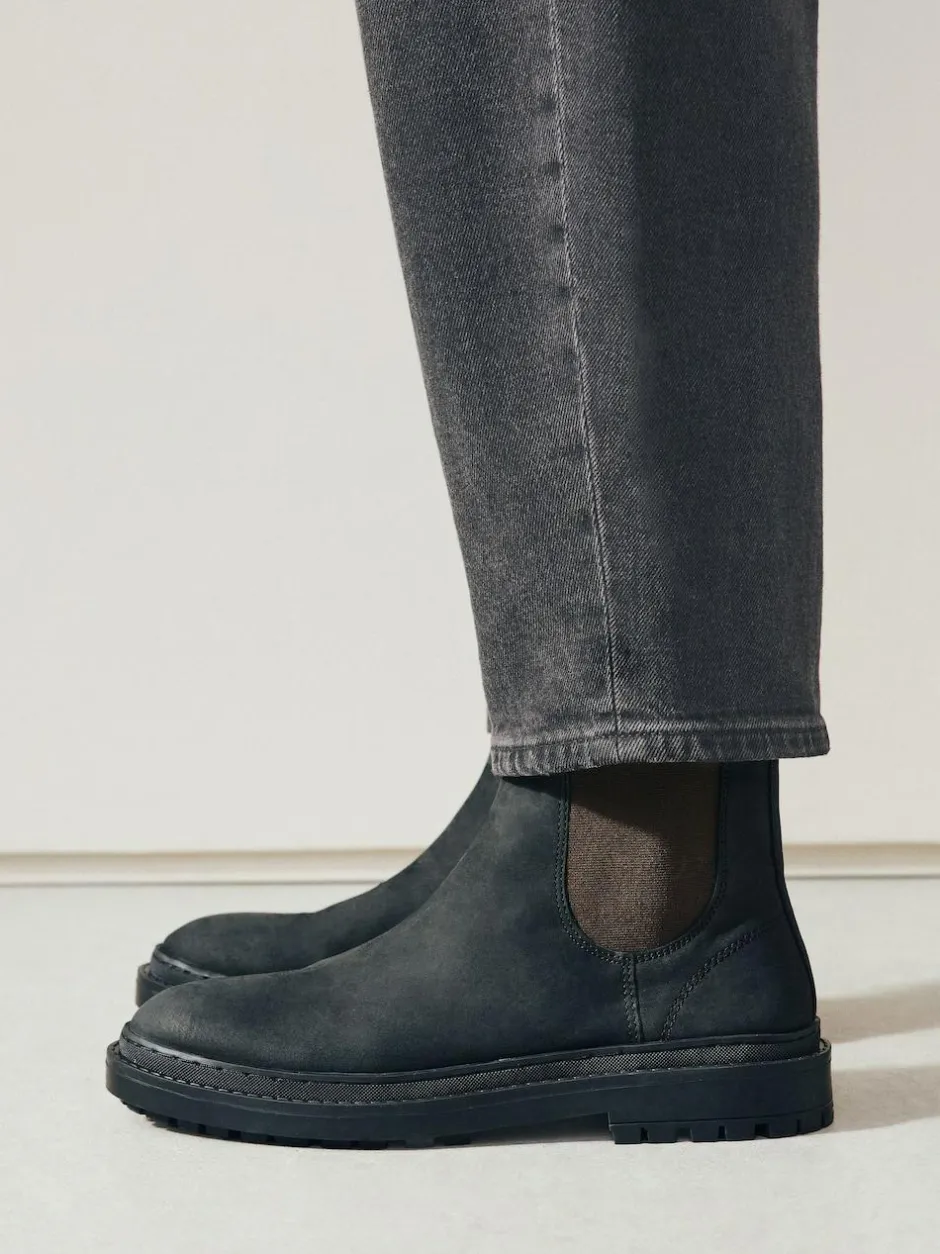 Next Forever Comfort® Round Toe Chelsea Boots Black Oiled Leather Hot