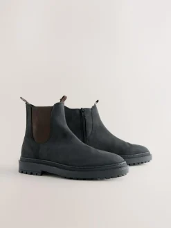 Next Forever Comfort® Round Toe Chelsea Boots Black Oiled Leather Hot