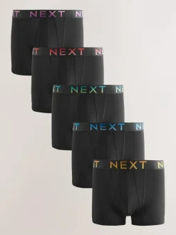 Next Black Ombre Waistband 5 Pack A-Front Cotton Rich Boxers Online