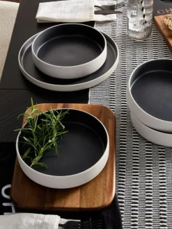 Next Otis Set of 4 Pasta Bowls Black Clearance