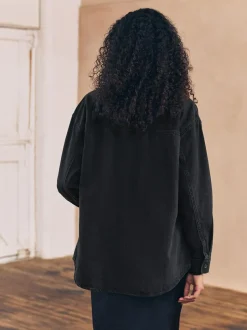 Next Black Oversize Denim Shirt Online