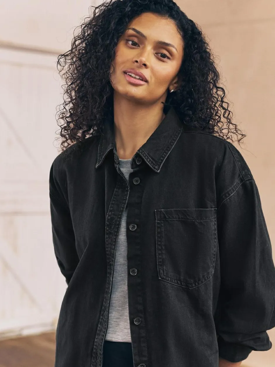 Next Black Oversize Denim Shirt Online
