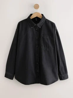 Next Black Oversize Denim Shirt Online