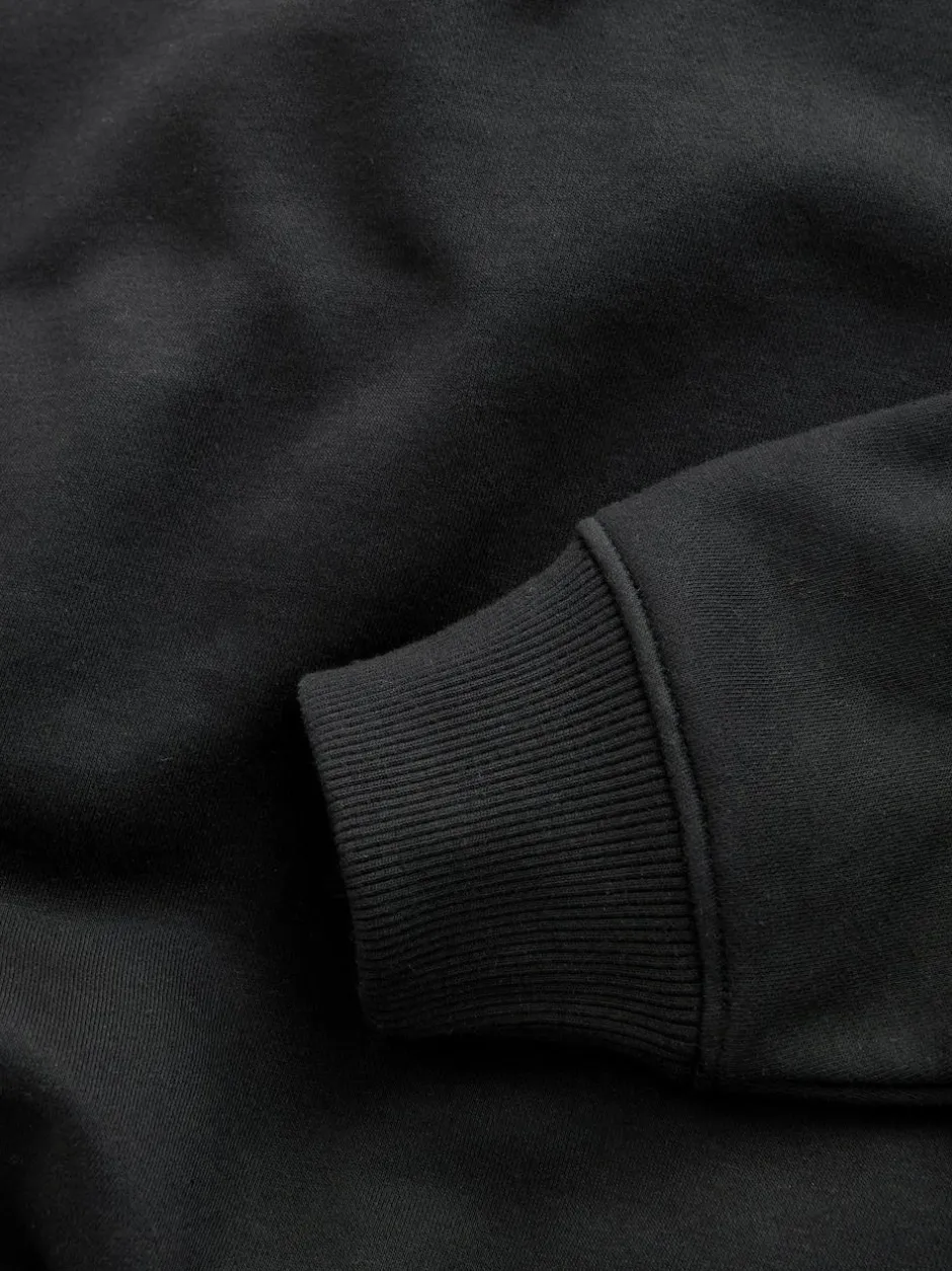 Next Oversized Heavyweight Cotton Rich Crew Neck Sweatshirt Black New