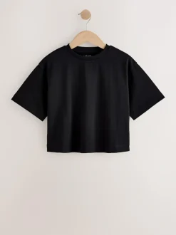Next Oversized Heavyweight Boxy T-Shirt (3-16yrs) Black Best