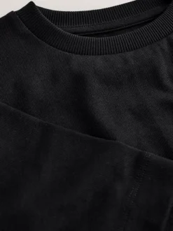 Next Oversized Heavyweight Boxy T-Shirt (3-16yrs) Black Best