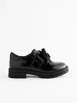 Next Black Patent Bow Monkstrap Chunky School Shoes Outlet