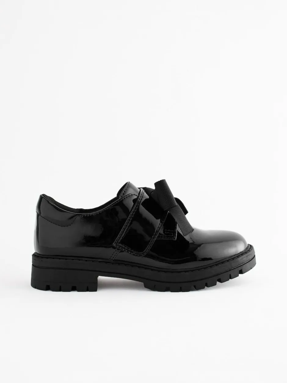 Next Black Patent Bow Monkstrap Chunky School Shoes Outlet