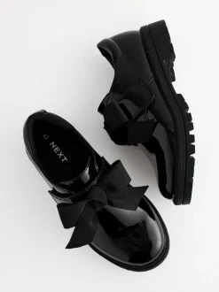 Next Black Patent Bow Monkstrap Chunky School Shoes Outlet