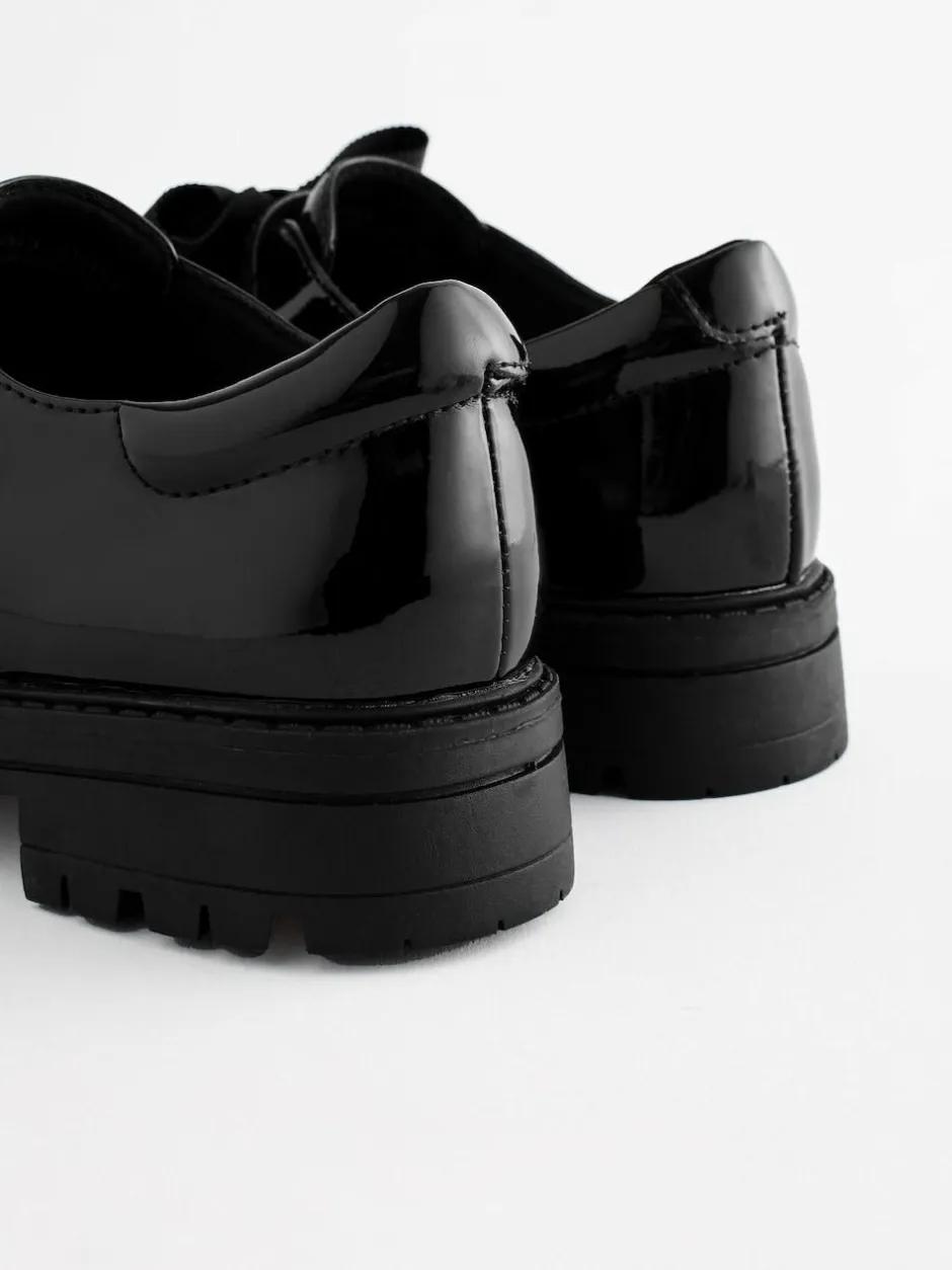 Next Black Patent Bow Monkstrap Chunky School Shoes Outlet
