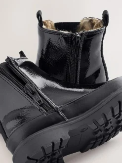 Next Chunky Chelsea Ankle Boots Black Patent Discount